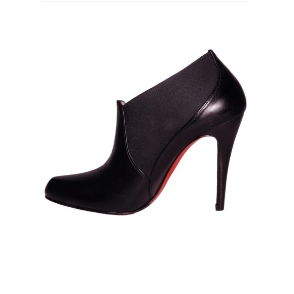 Christian Louboutin Black Leather Bootie Heels - Picture 6 of 6